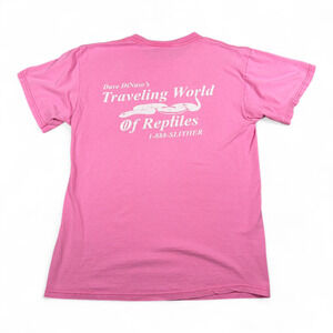 Vintage Reptiles Shirt Adult MEDIUM Pink Animal Snake Nature Traveling World 90s